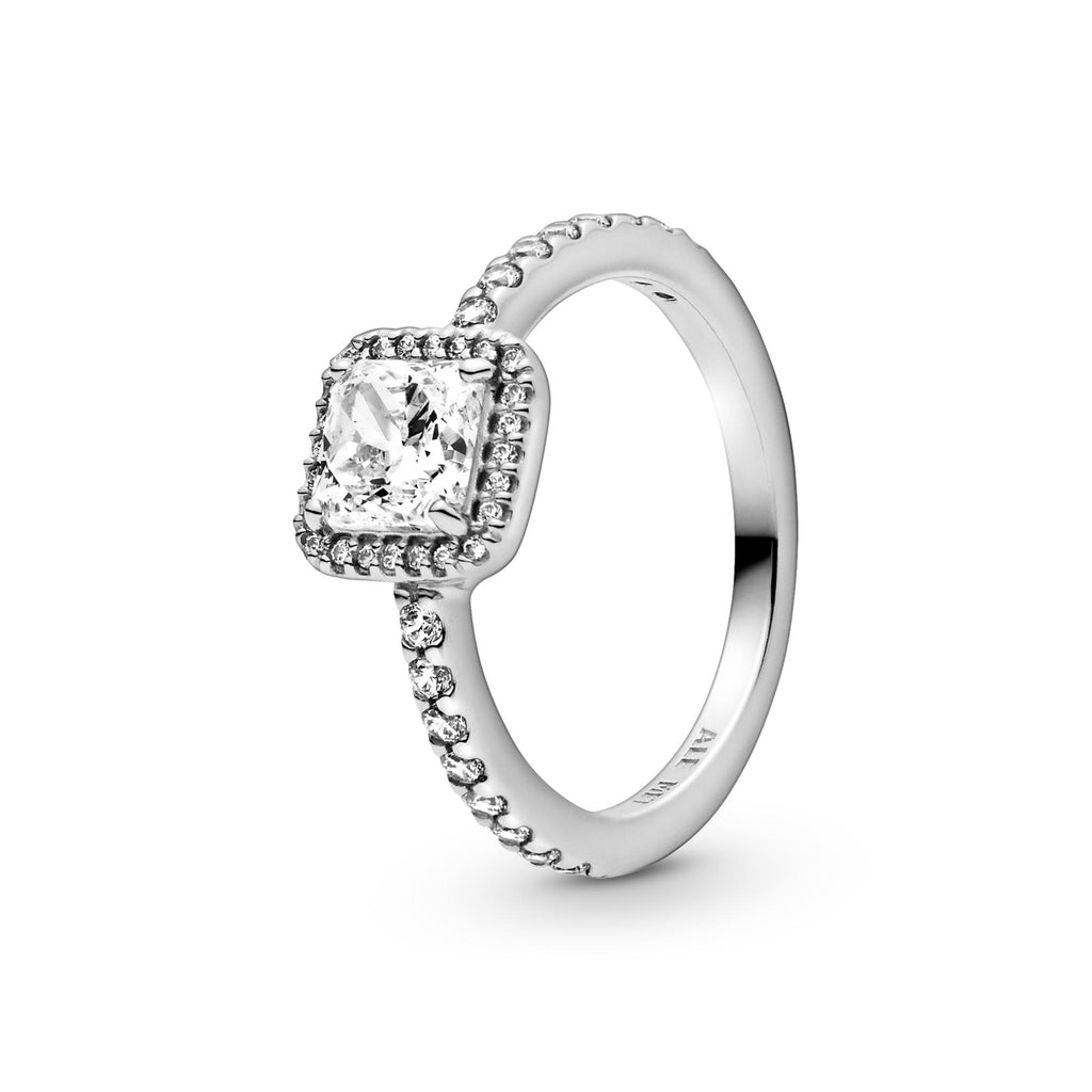 Pandora Timeless Square solitaire silver ring with cubic zirconia 198863C01