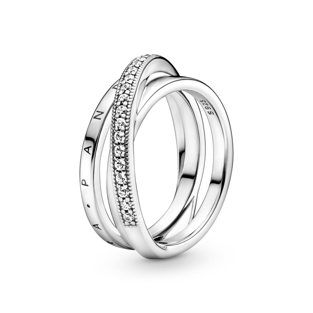 Pandora Signature Anneau Triple Pavé Croisé 199057C01