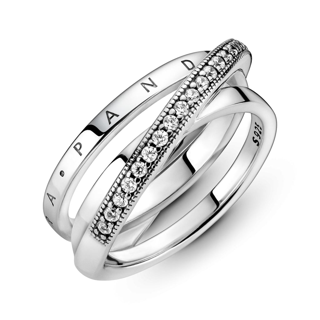 Pandora Signature Anneau Triple Pavé Croisé 199057C01
