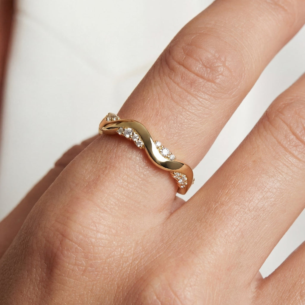 Sif Jakobs Bague Ellera Waves SJ-R2762-CZ-YG