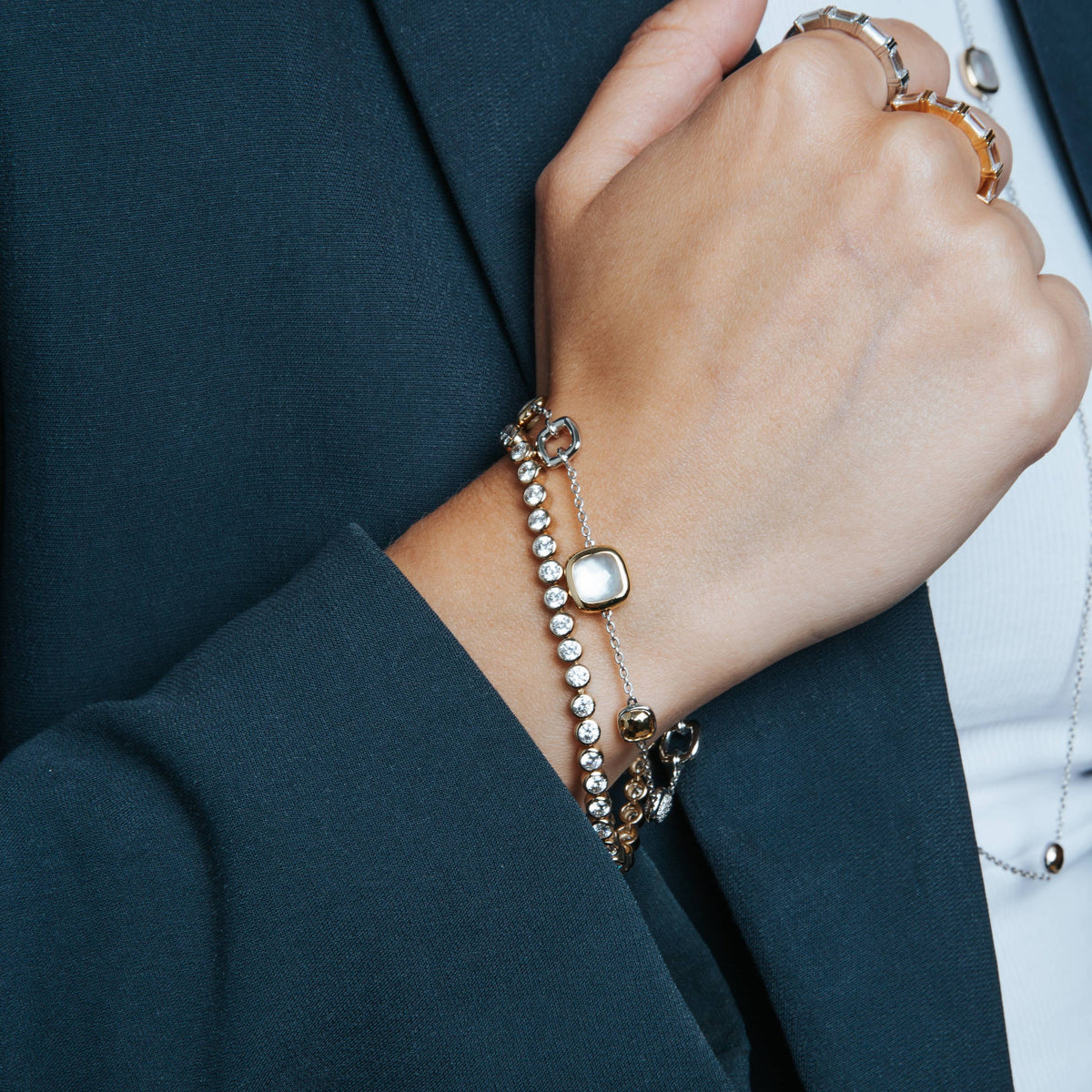 Ti Sento Milano Bracelet à charms Coussin et rectangle 23053MW