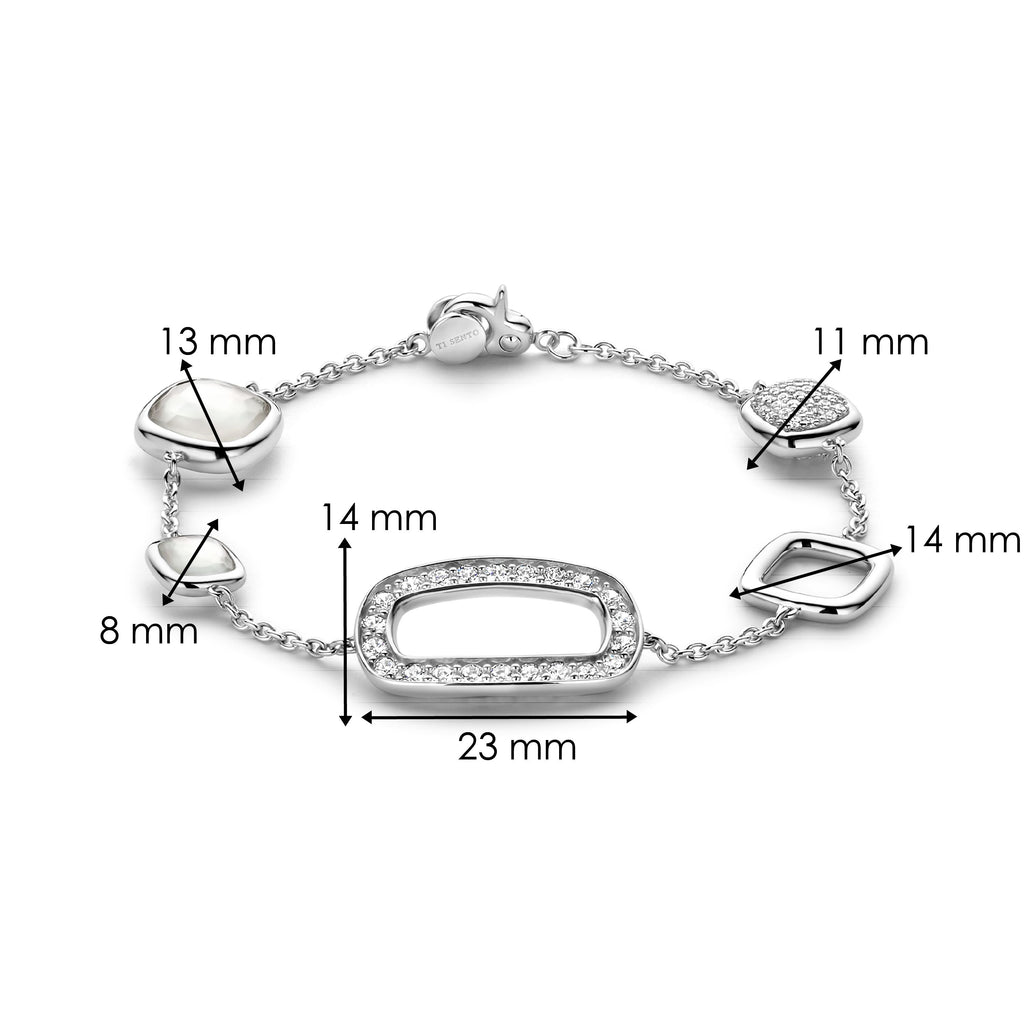 Ti Sento Milano Bracelet à charms Coussin et rectangle 23065ZI