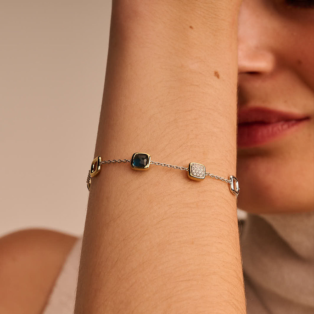 Ti Sento Milano Bracelet à charms Coussin et rectangle 23080DB