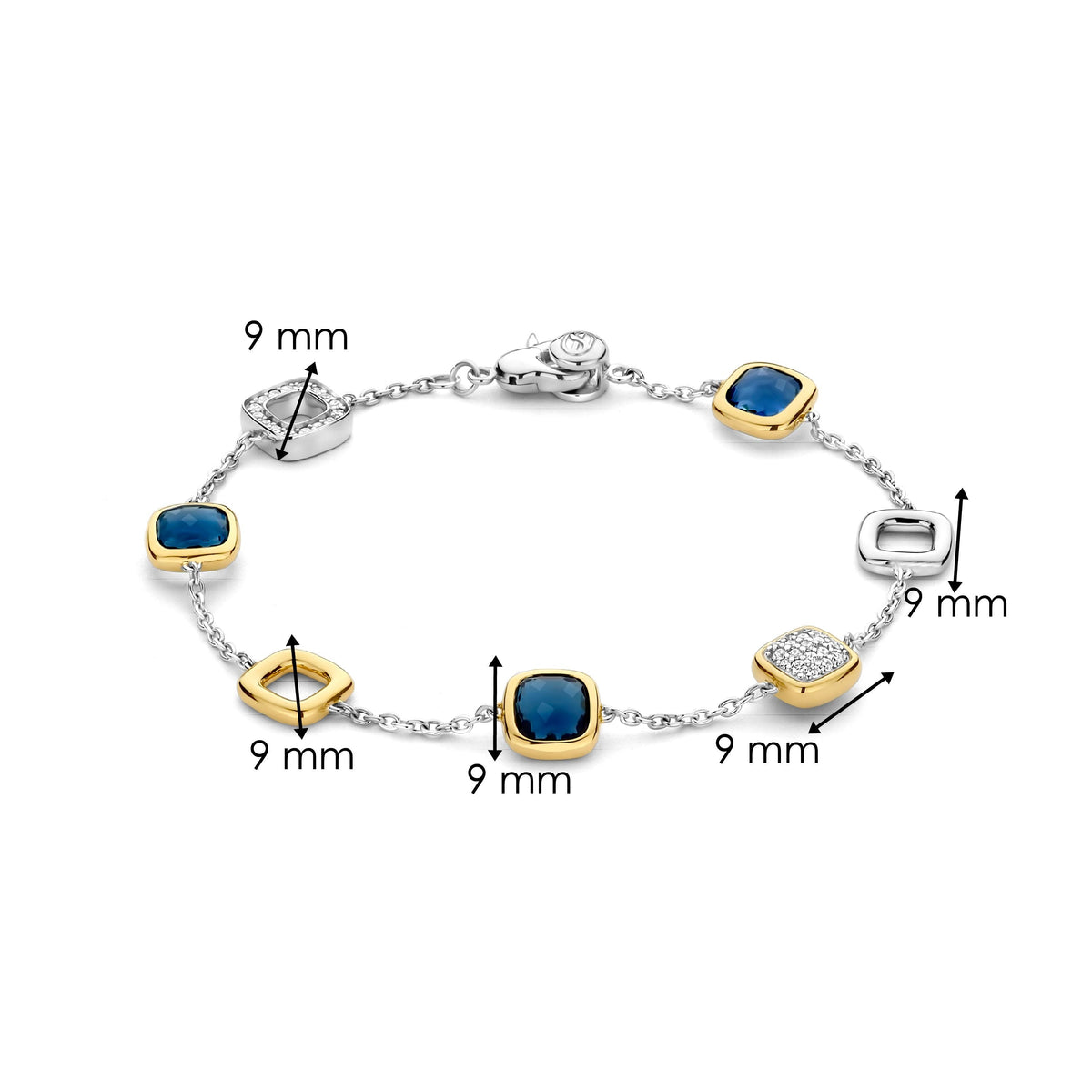 Ti Sento Milano Bracelet à charms Coussin et rectangle 23080DB