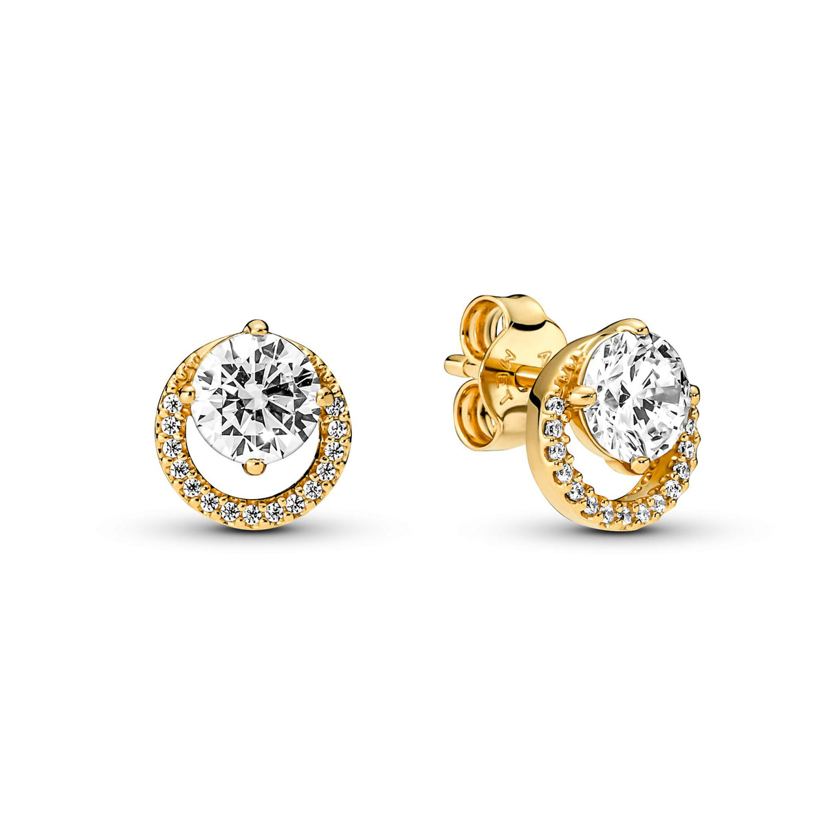 Pandora Timeless Clous d'Oreilles Halo Rond Scintillant 261248C01