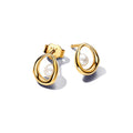 Pandora Essence Clous d’Oreilles Ovale de Forme Organique & Perle de Culture d'Eau Douce Traitée 263295C01