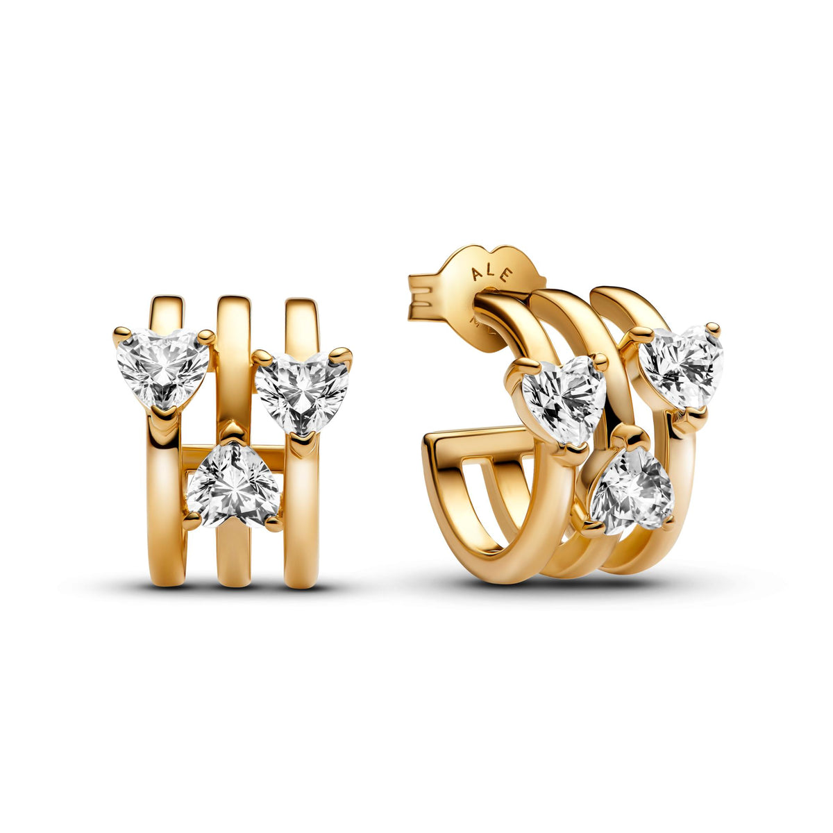 Pandora Timeless Créoles Cœurs Triples 263656C01