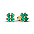 Pandora Timeless Clous d’Oreilles Trèfle à Quatre Feuilles Vert 264500C01