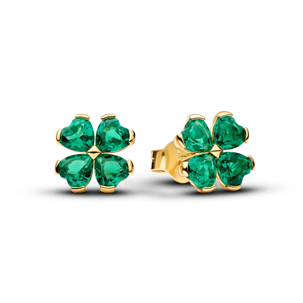 Pandora Timeless Clous d’Oreilles Trèfle à Quatre Feuilles Vert 264500C01