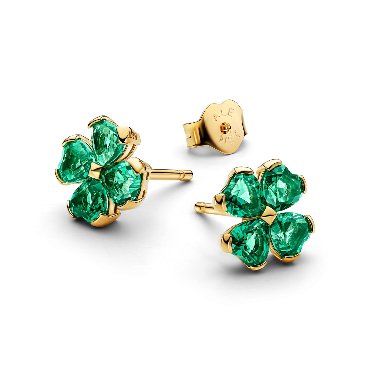 Pandora Timeless Clous d’Oreilles Trèfle à Quatre Feuilles Vert 264500C01