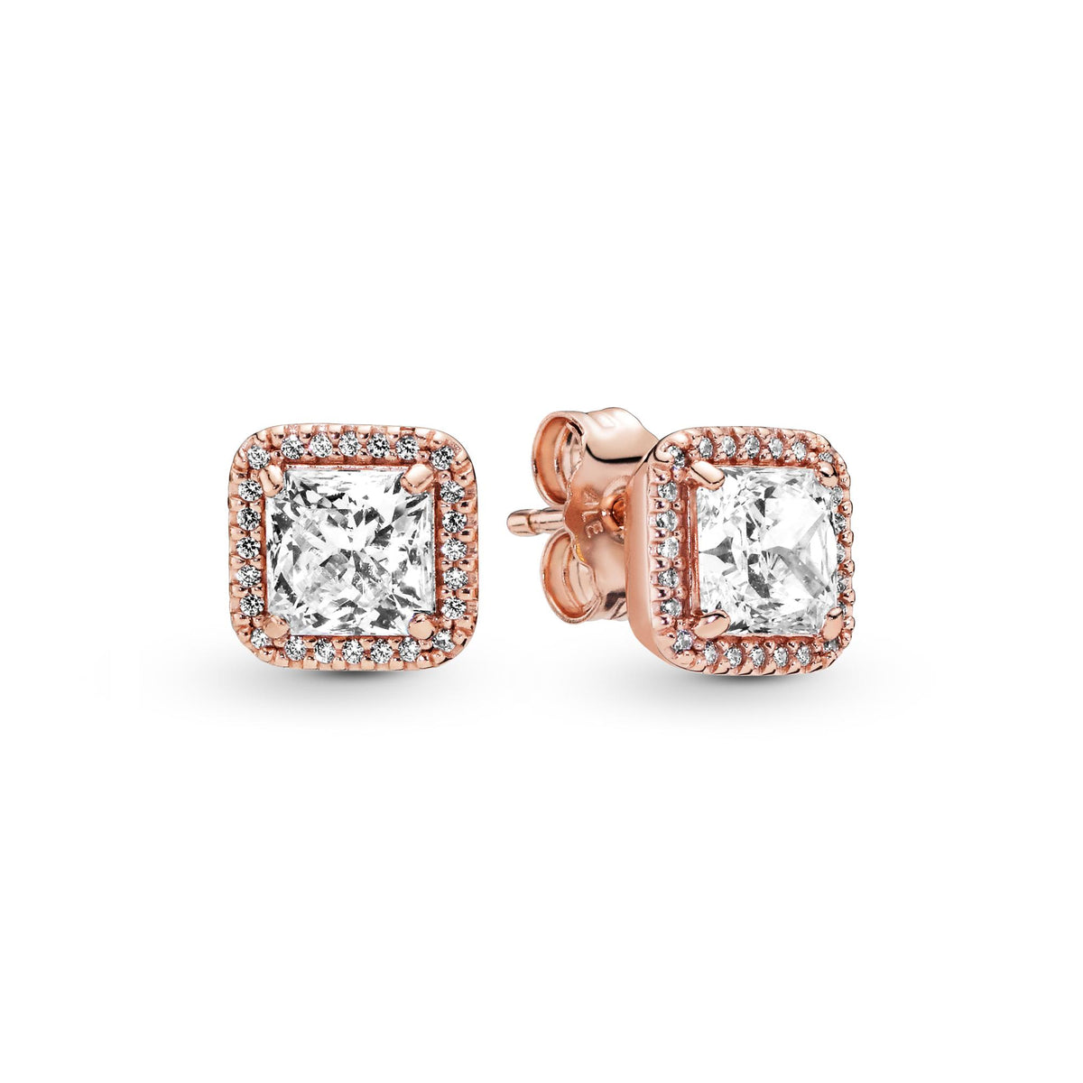 Pandora Timeless Clous d'Oreilles Halo Scintillant Carrés 280591CZ