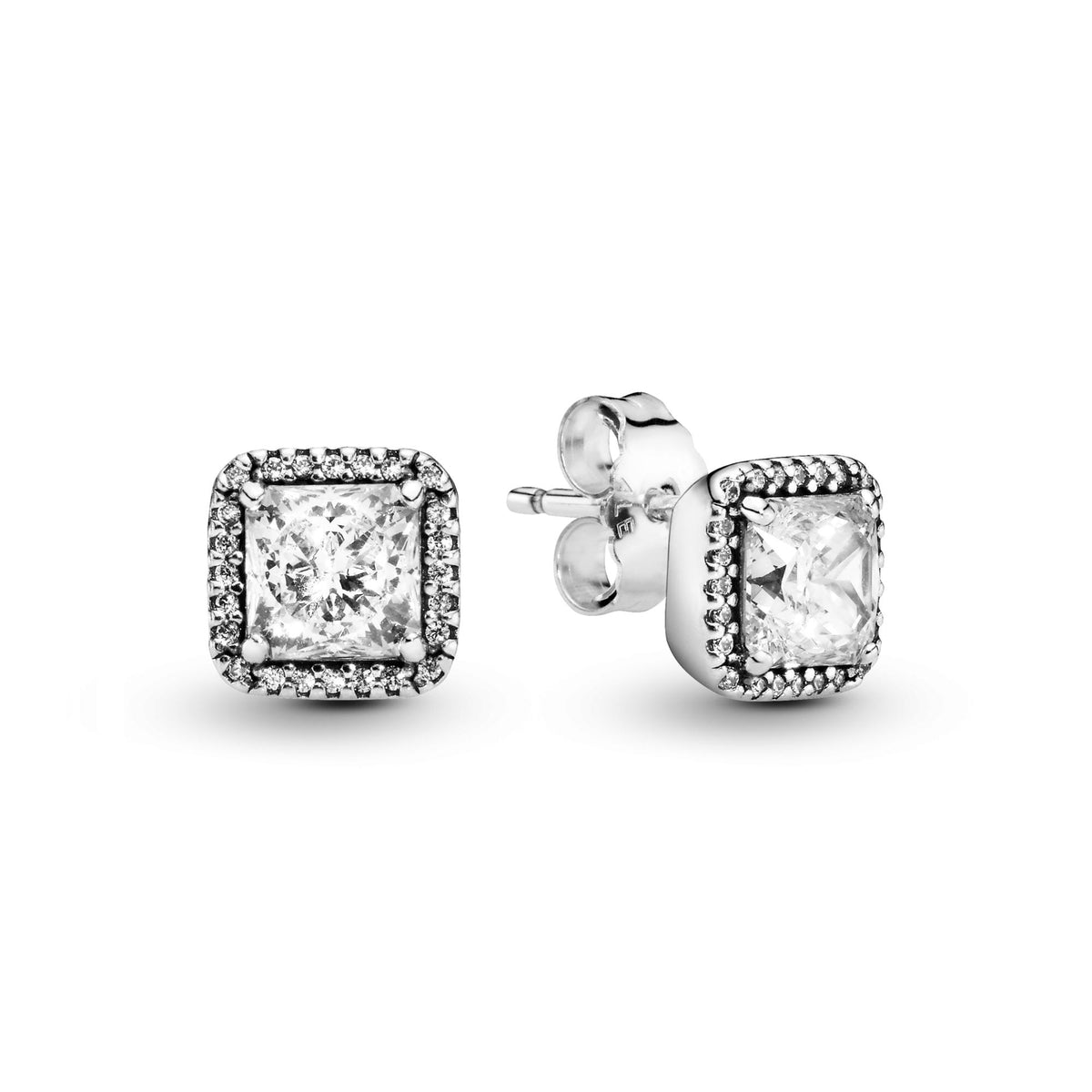 Pandora Timeless Clous d'Oreilles Halo Scintillant Carrés 290591CZ