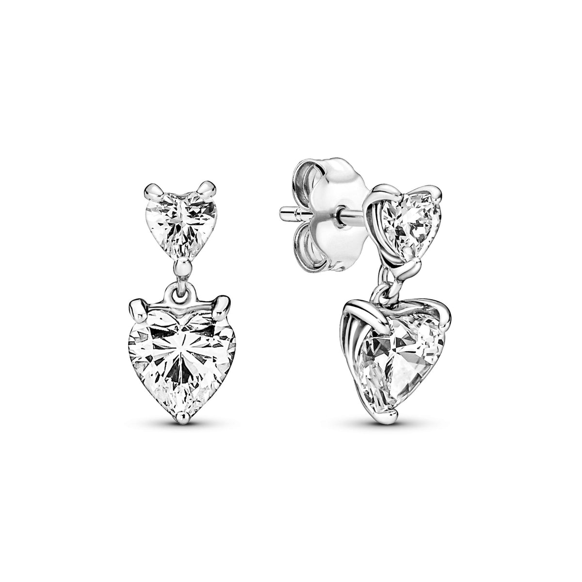 Pandora Timeless Clous d'Oreilles Scintillants Cœur Double 291199C01