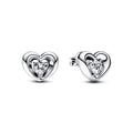 Pandora Moments Stralend hart en zwevende steen oorstekers 292500C01