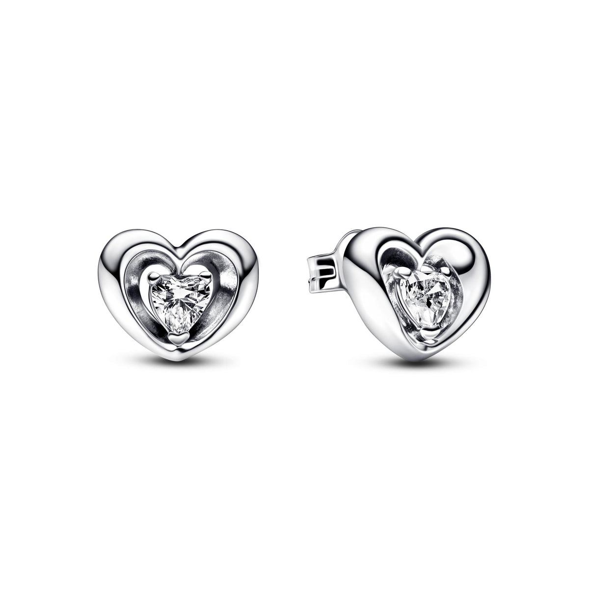 Pandora Moments Stralend hart en zwevende steen oorstekers 292500C01
