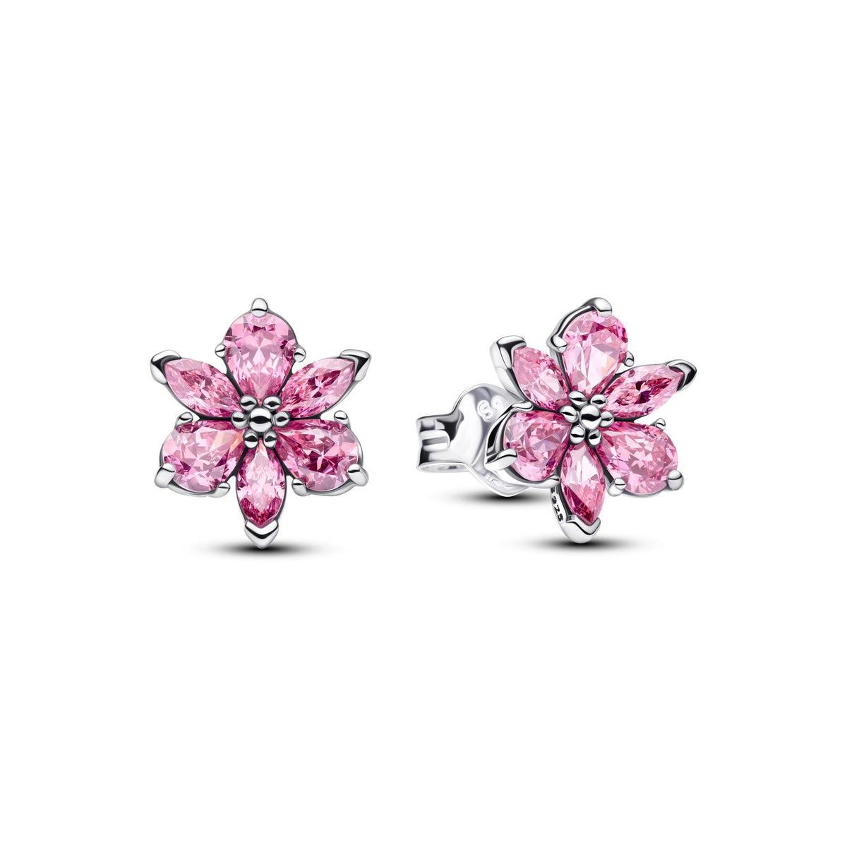 Pandora Timeless Clous d’Oreilles Fleur Rose Scintillante Herbier 292633C02