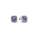 Pandora Timeless Clous d'Oreilles Halo Bleu Carré Scintillant 293551C01