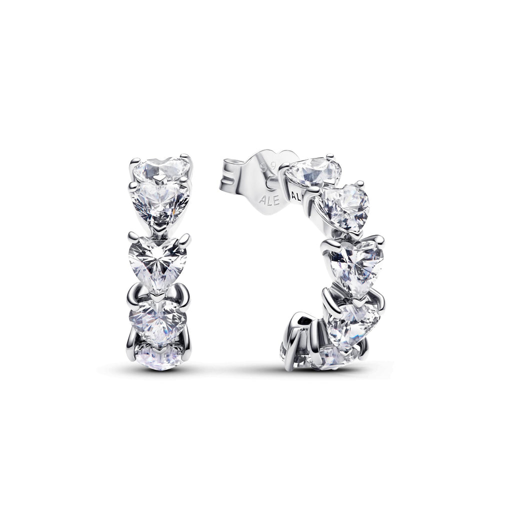Pandora Timeless Créoles Ouvertes Cœurs Scintillantes 293657C01
