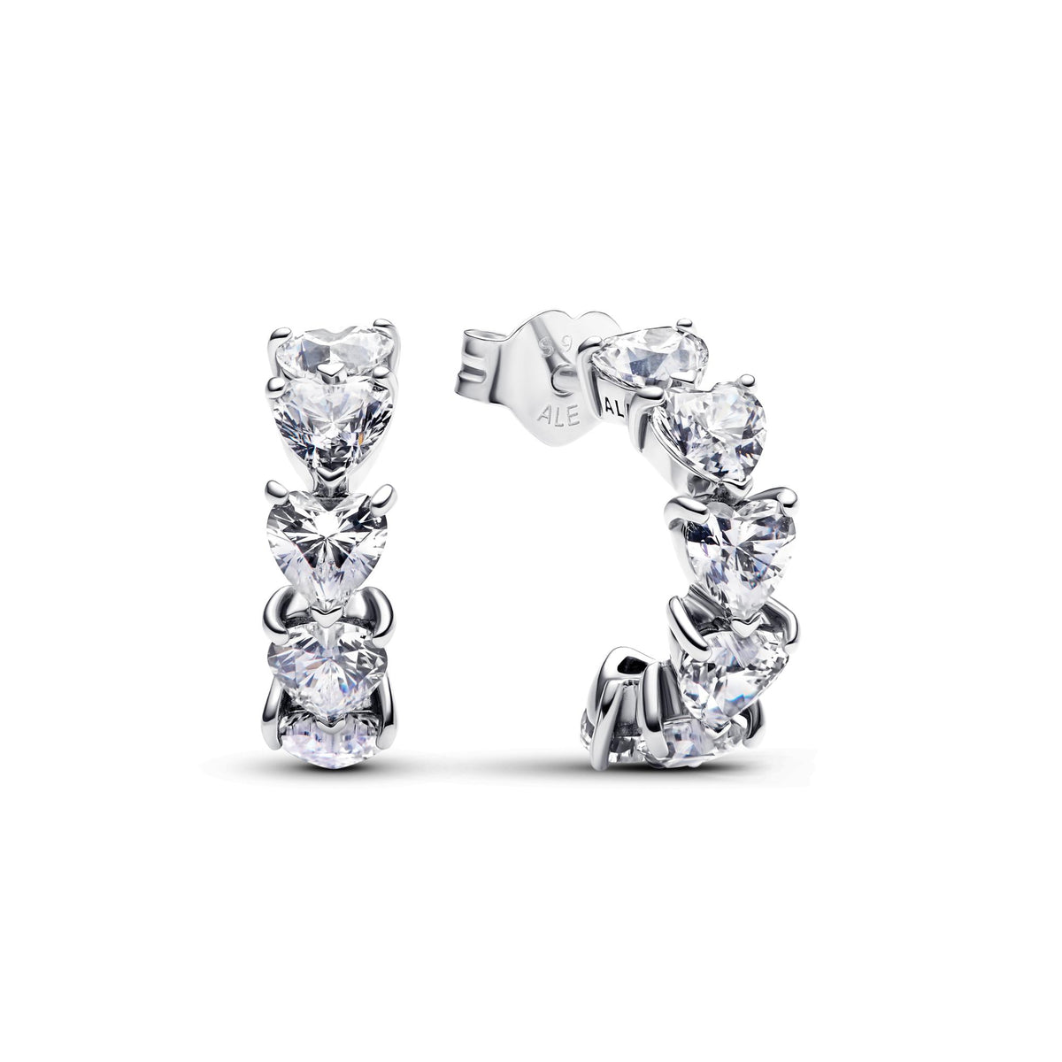 Pandora Timeless Créoles Ouvertes Cœurs Scintillantes 293657C01