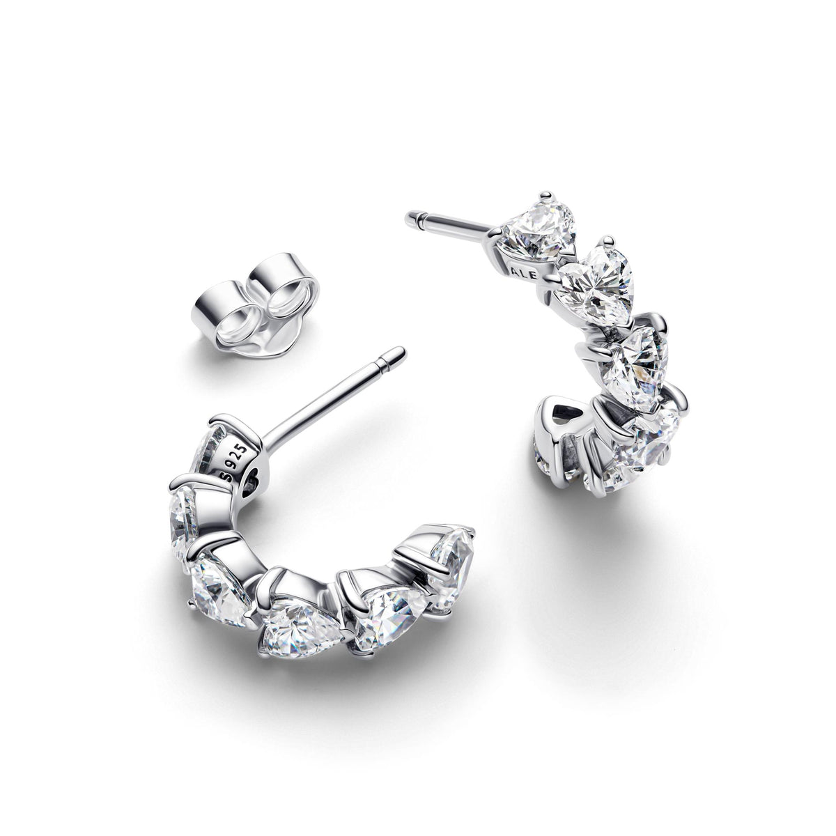 Pandora Timeless Créoles Ouvertes Cœurs Scintillantes 293657C01