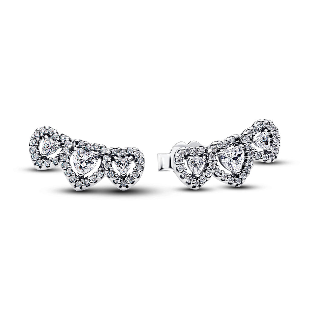 Pandora Timeless Clous d'Oreilles Trilogie de Cœurs Halo 294411C01