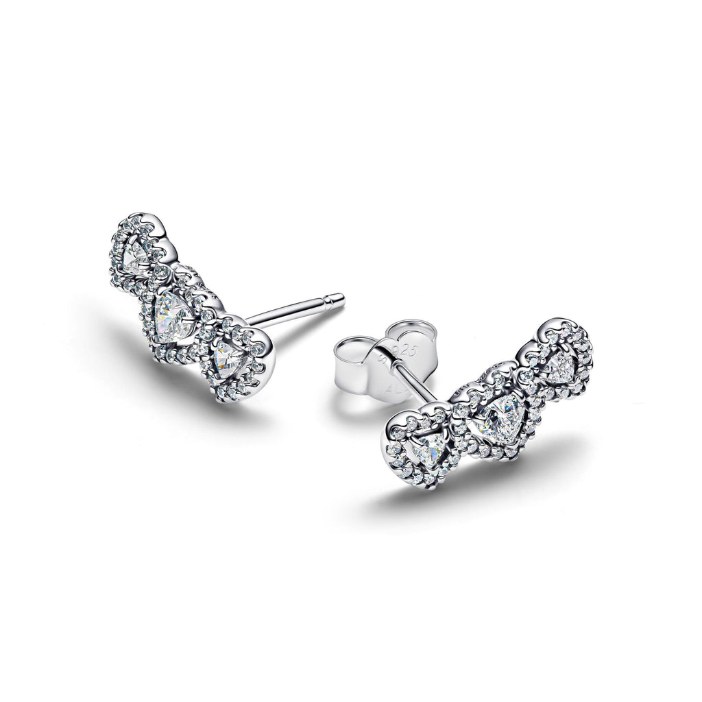 Pandora Timeless Clous d'Oreilles Trilogie de Cœurs Halo 294411C01