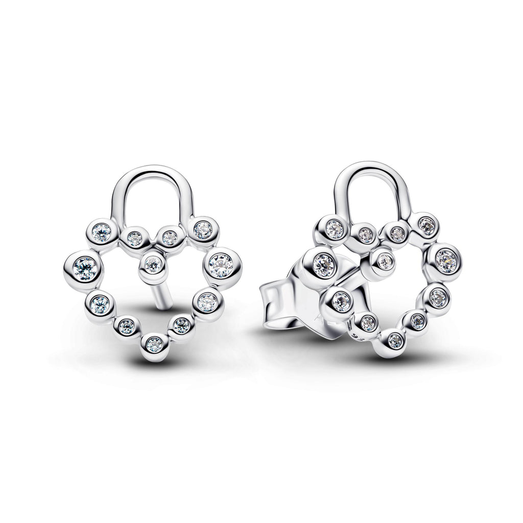 Pandora Moments Clous d'Oreilles Cadenas Cœur Scintillant 294419C01