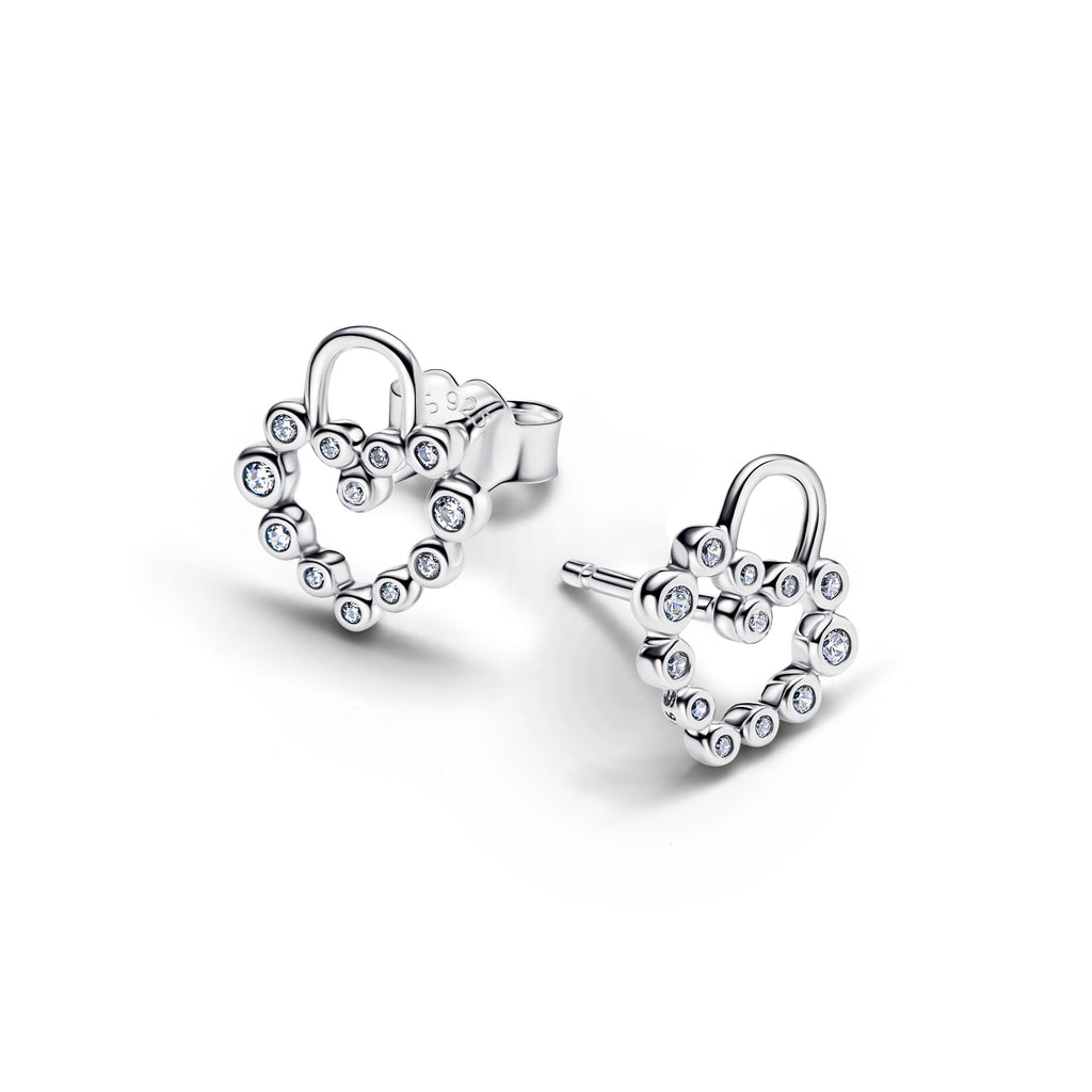Pandora Moments Clous d'Oreilles Cadenas Cœur Scintillant 294419C01