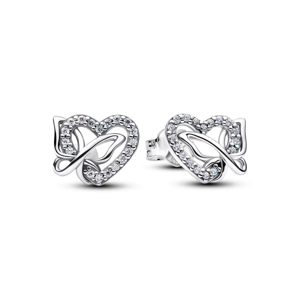 Pandora Moments Clous d’Oreilles Cœur & Papillon Entrelacés 294476C01