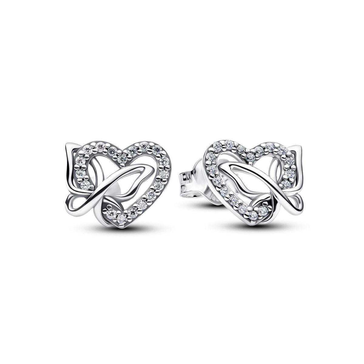 Pandora Moments Clous d’Oreilles Cœur & Papillon Entrelacés 294476C01