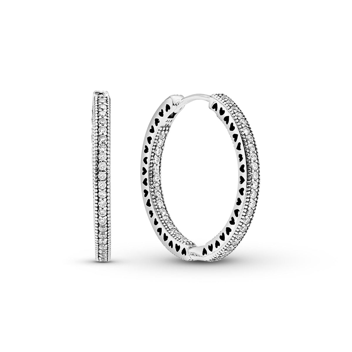 Pandora Signature Créoles Scintillement &amp; Cœurs 296319CZ