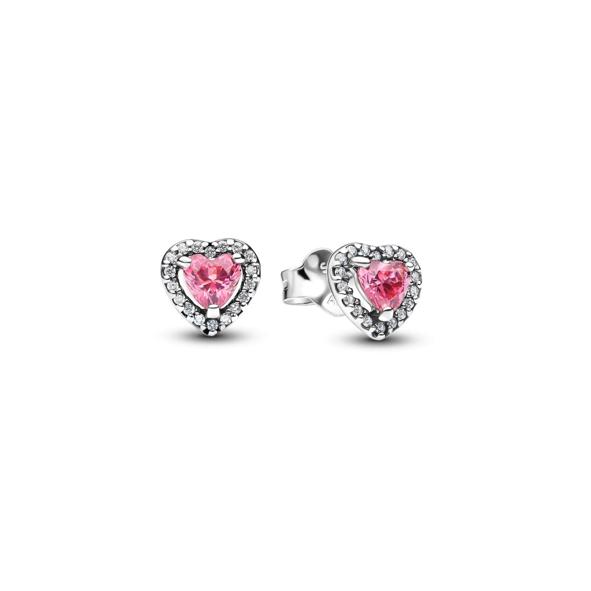 Pandora Timeless Clous d'Oreilles Cœurs Surélevés Roses 298427C02