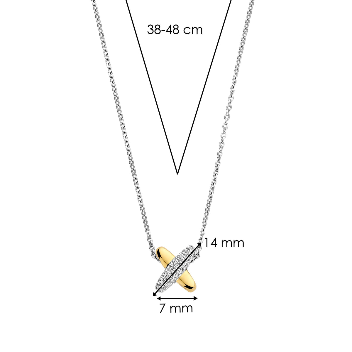 Ti Sento Milano Collier pendentif Cercles 34003ZY