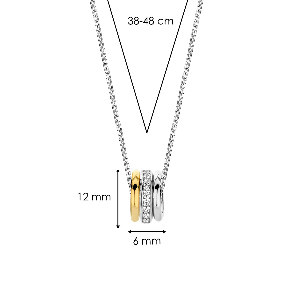 Ti Sento Milano Collier pendentif Cercles 34058ZY