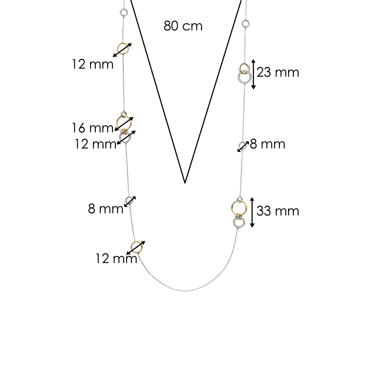Ti Sento Milano Collier Cercles 34060ZY