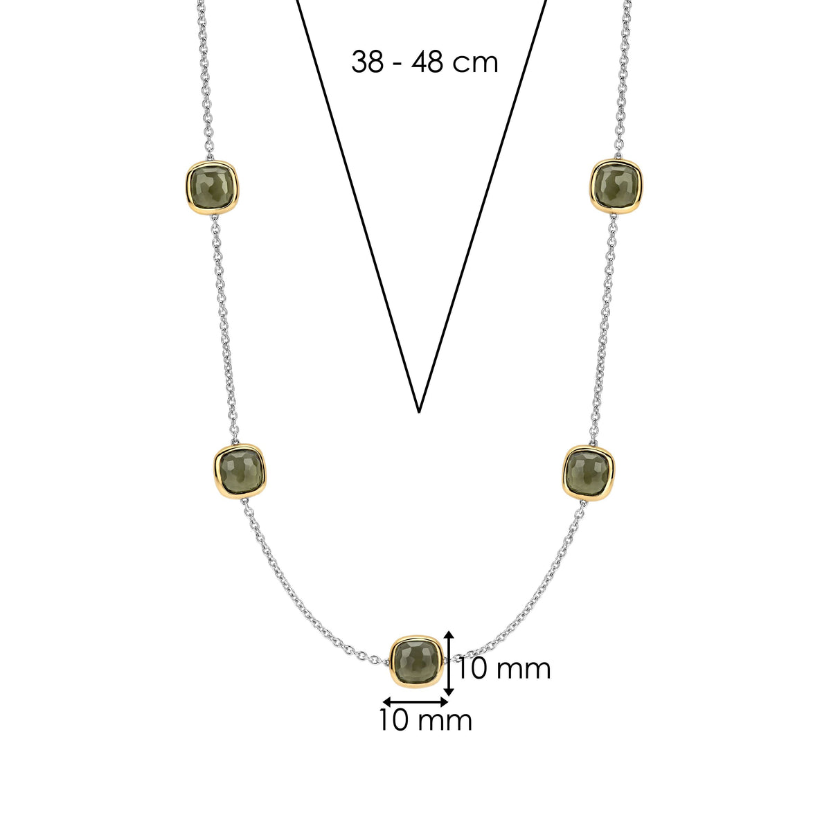 Ti Sento Milano Collier Coussin et rectangle 34078KA