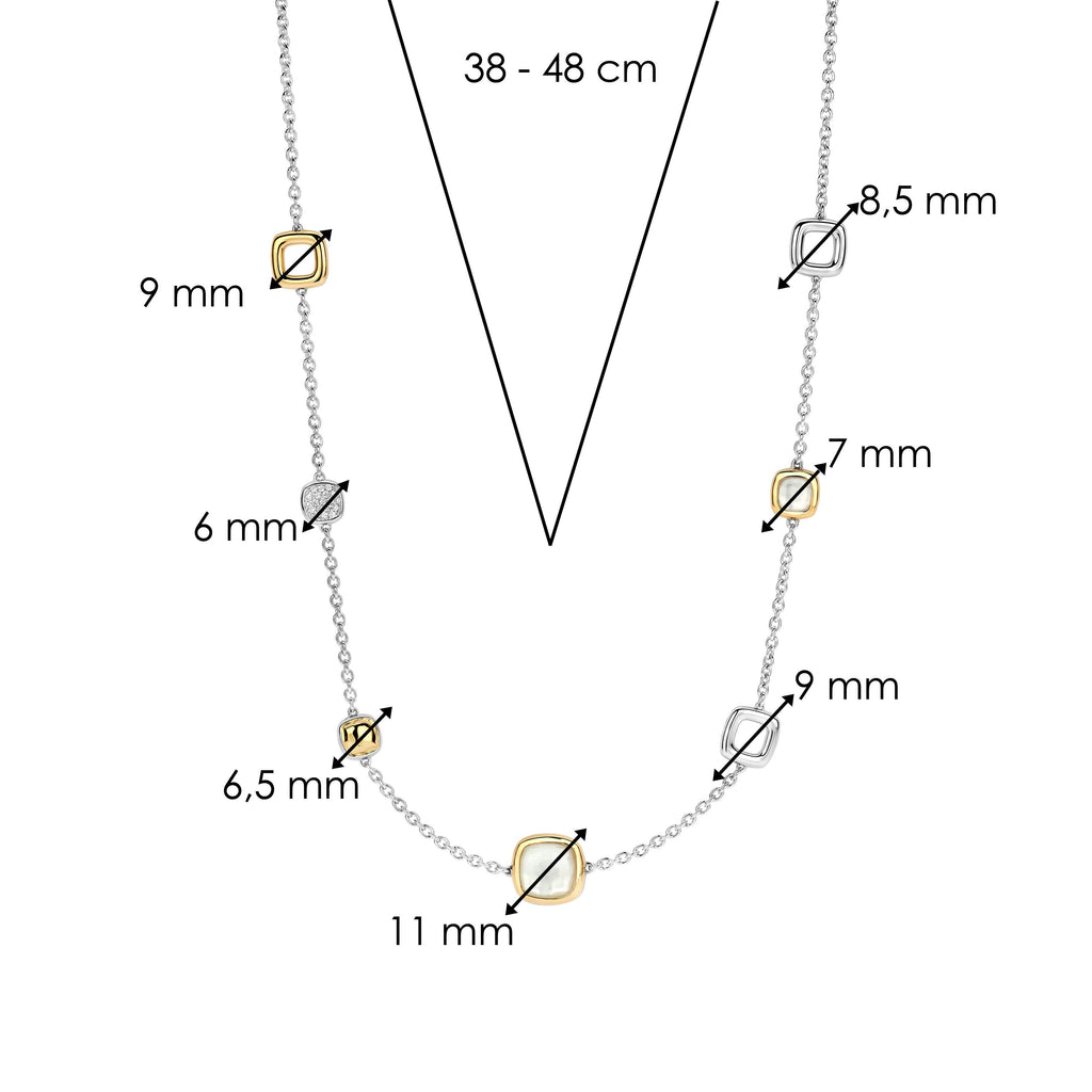 Ti Sento Milano Collier Coussin et rectangle 34080MW