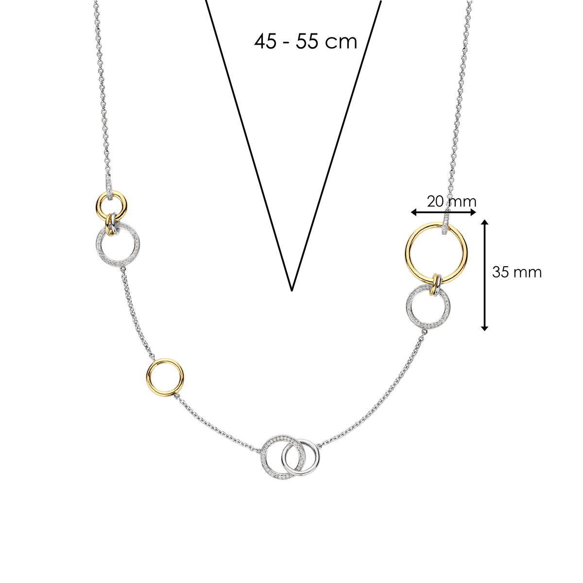 Ti Sento Milano Collier Cercles 34099ZY