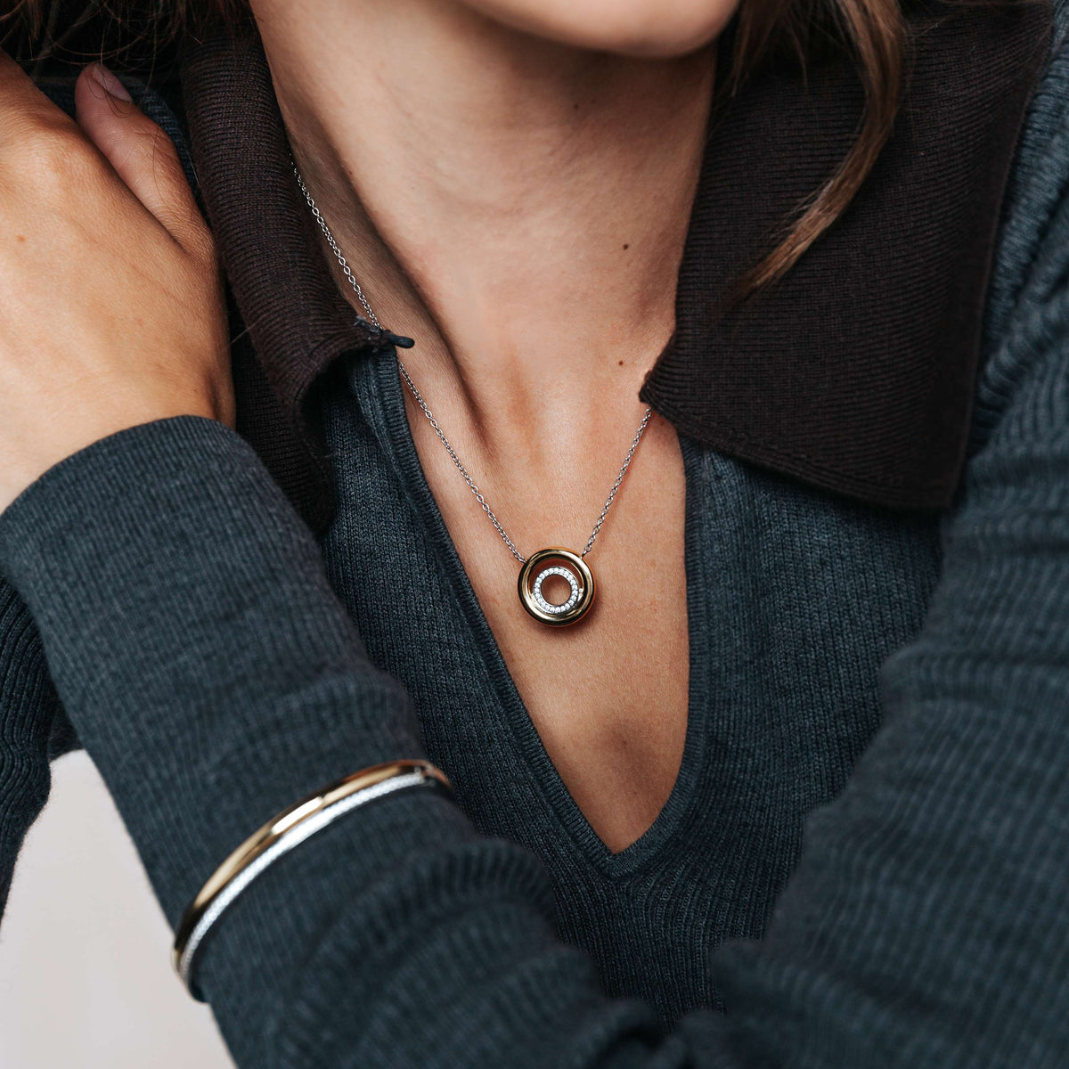Ti Sento Milano Collier pendentif Cercles 34105ZY