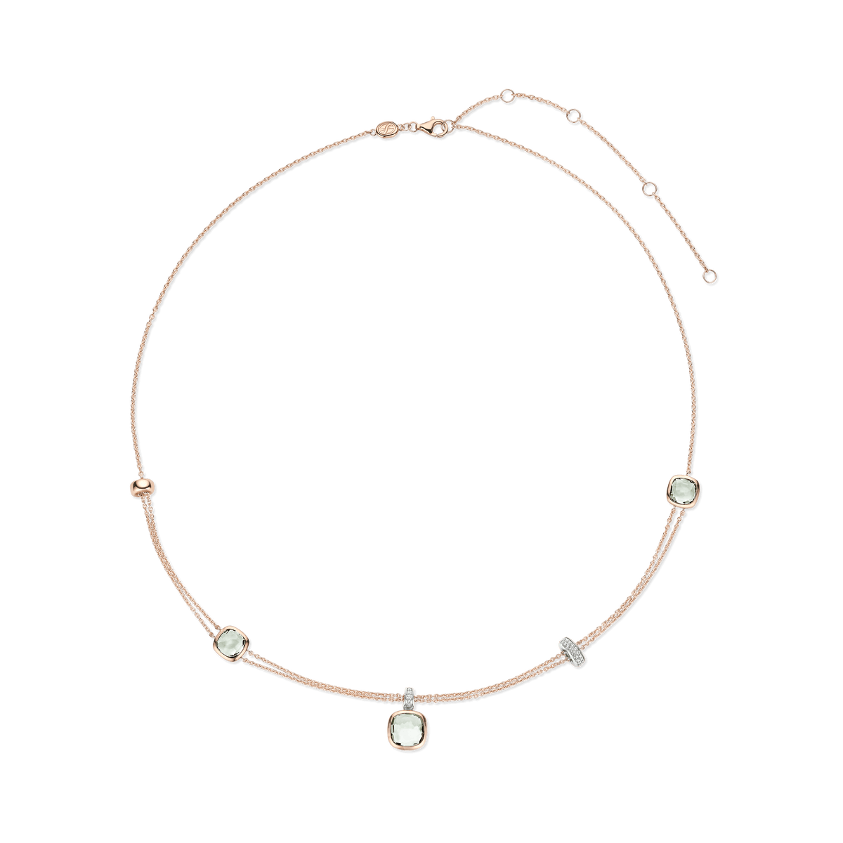 Ti Sento Milano Collier Coussin et rectangle 34122GR