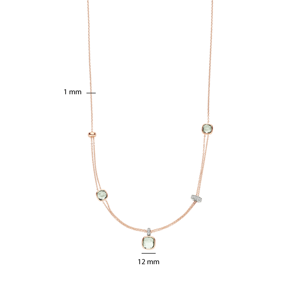 Ti Sento Milano Collier Coussin et rectangle 34122GR