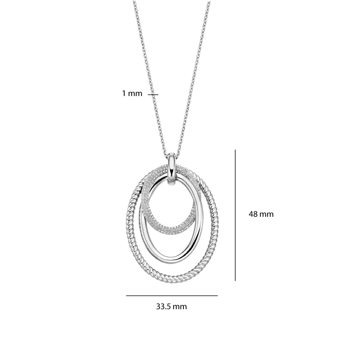 Ti Sento Milano Collier pendentif Structures 34127ZI