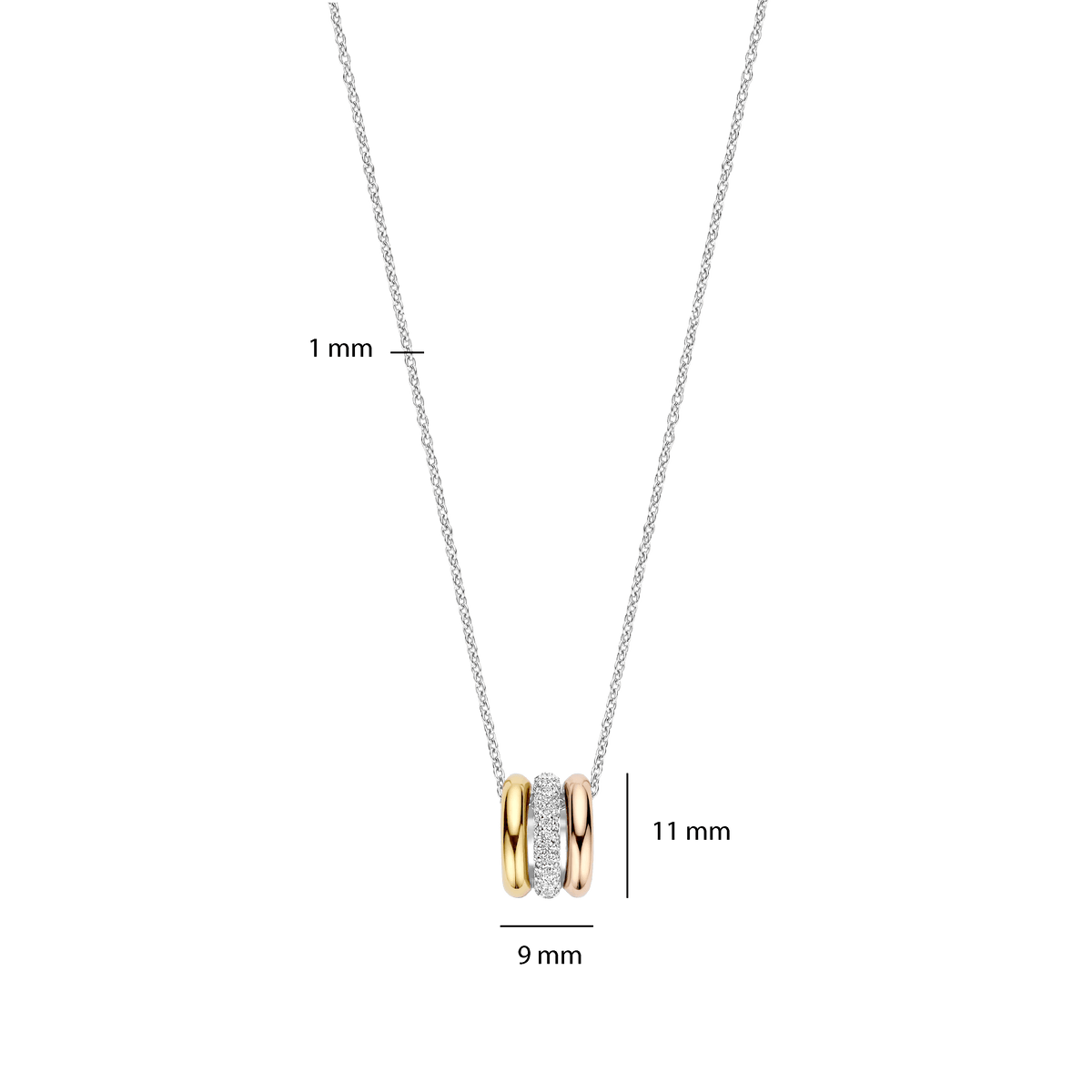 Ti Sento Milano Collier pendentif Cercles 34128TZ