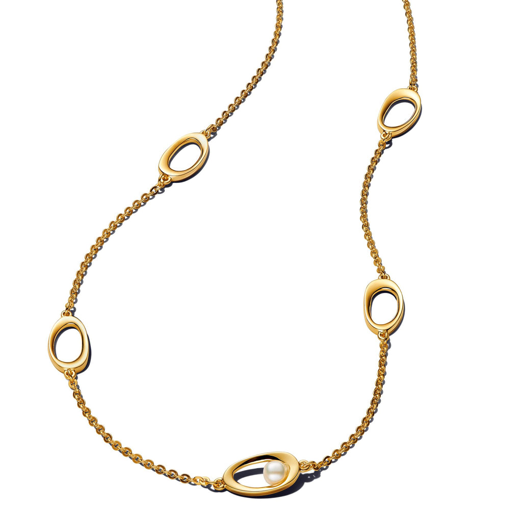 Pandora Essence Collier Ovale de Forme Organique & Perle de Culture d'Eau Douce Traitée 363883C01-45