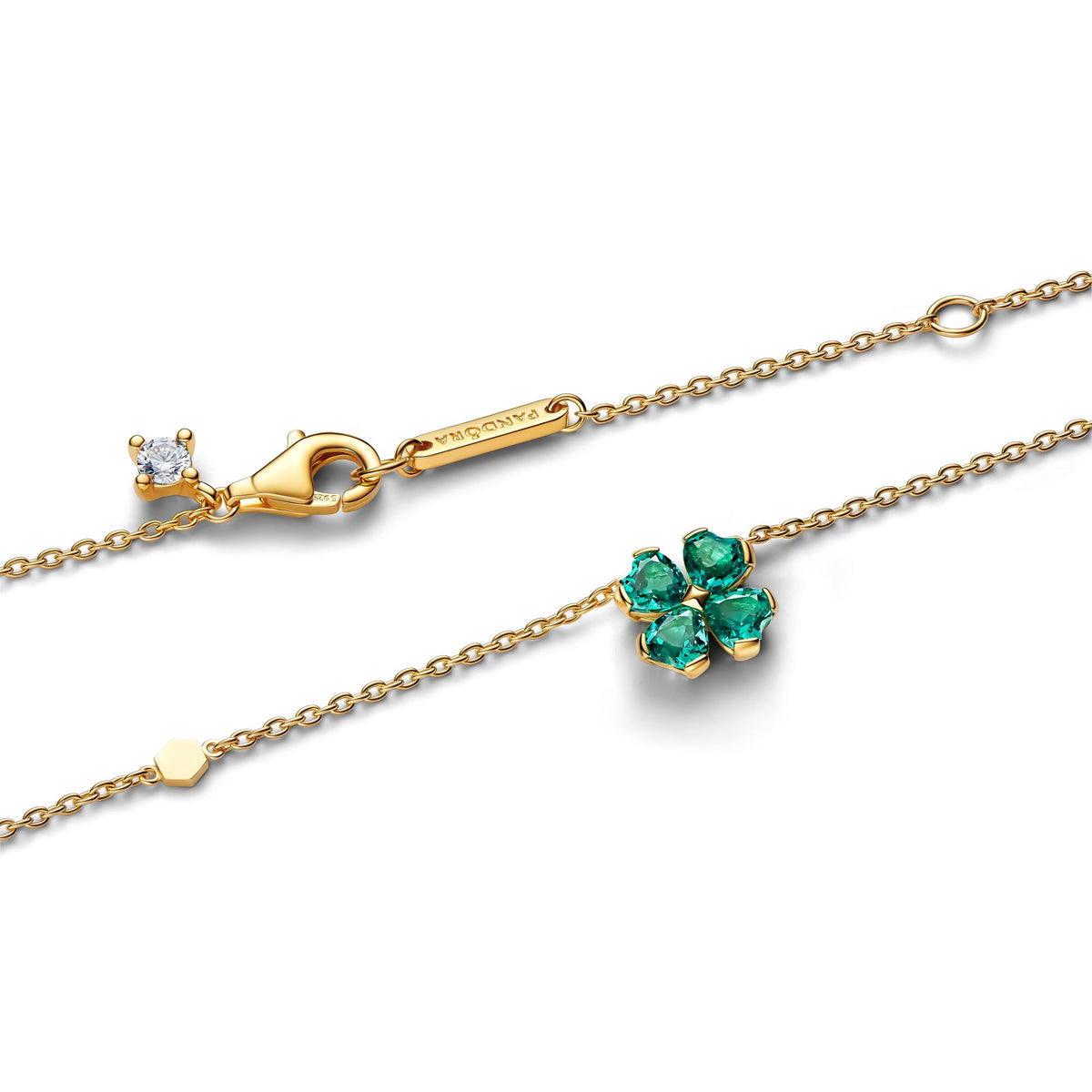 Pandora Timeless Collier à Pendentif Trèfle à Quatre Feuilles Vert 364502C01-45