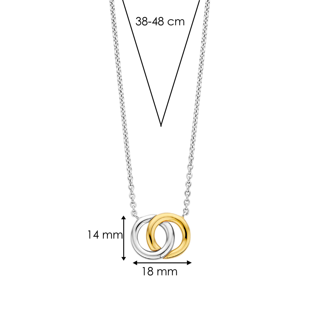 Ti Sento Milano Collier pendentif Cercles 3822SY