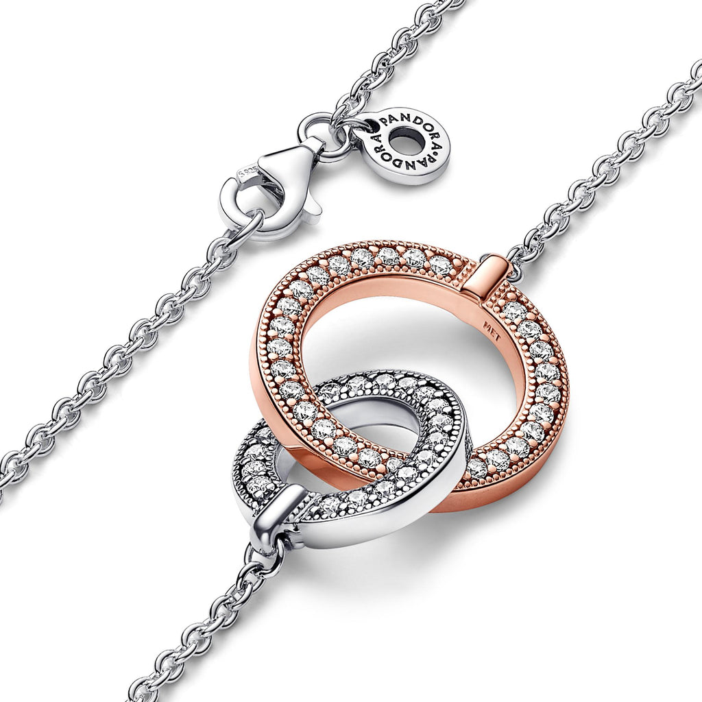 Pandora Signature Collier Cercles Entrelacés Bicolore 382778C01-45
