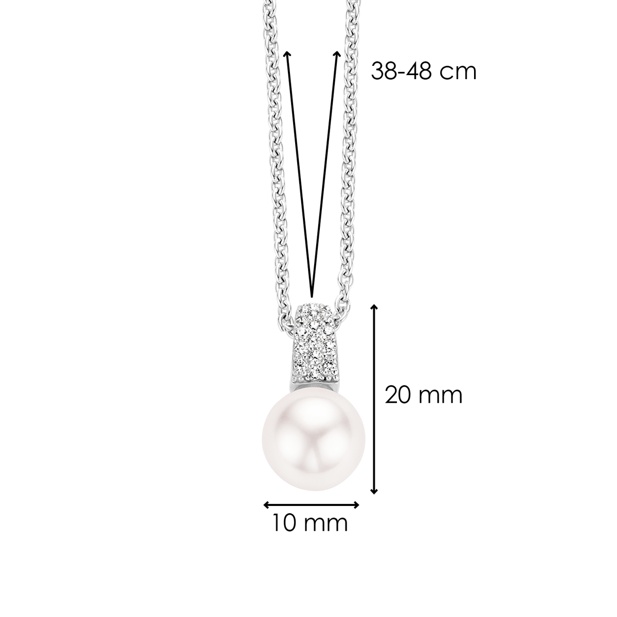 Ti Sento Milano Collier pendentif Perles 3877PW