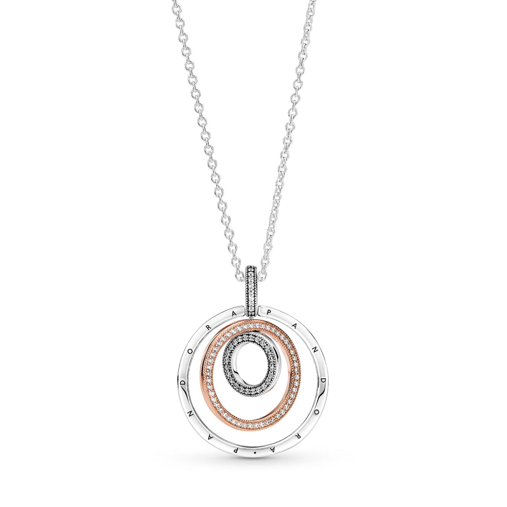 Pandora Signature Pendentif & Collier Cercles Bicolores 389483C01-60