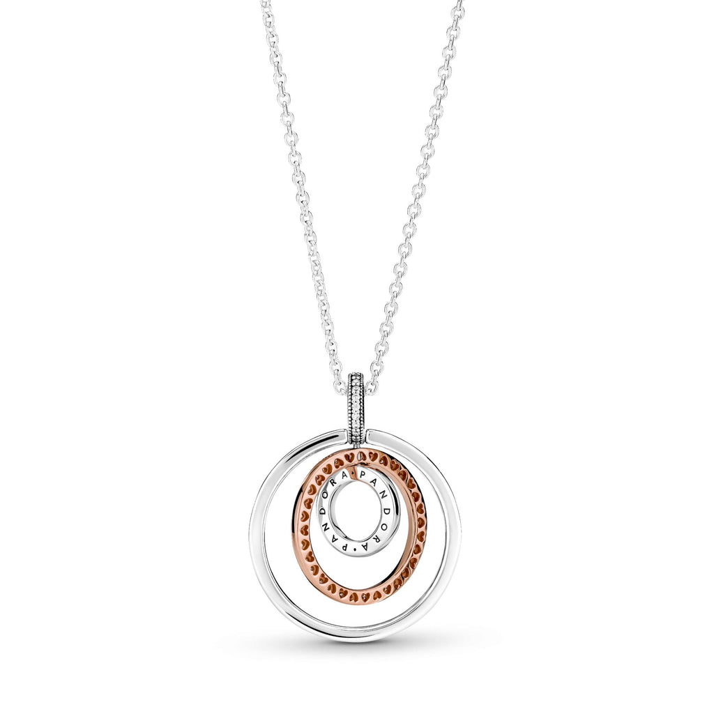Pandora Signature Pendentif & Collier Cercles Bicolores 389483C01-60
